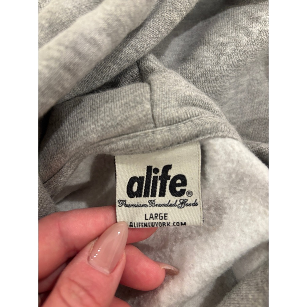 ALIFE x Crack "Wolfpack" Embroidered Hoodie‎ Gray Men's Size Large EUC - Picture 5 of 11